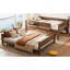 Lit superposé avec plateau pratique, lit superposé en bois massif avec tablettes de rangement et lattes améliorées-1236039369