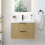 Livia 30" Wall-mounted Single Bathroom Vanity with White Artificial Drop-in Sink without Mirror