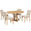 Ensemble de table de salle à manger 5 pièces avec table ronde extensible et 4 chaises rembourrées pour une salle à manger élégante-1479925708