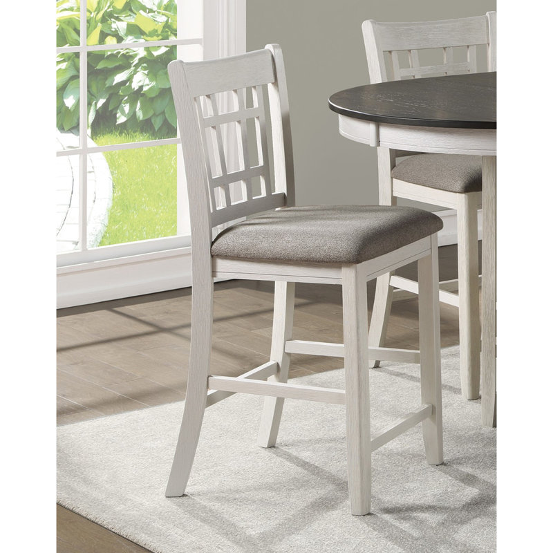 5 pièces à hauteur de comptoir - Mélange de qualité supérieure, Gris, Blanc antique/gris, Blanc antique