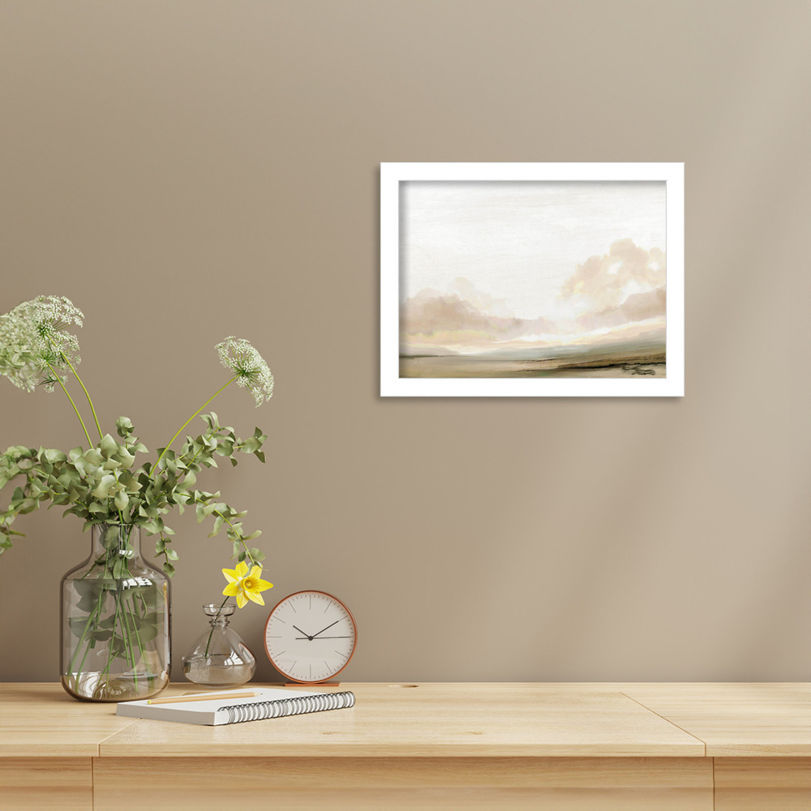 Southern Landscape Print by Dan Hobday, 10" H x 13" W x 1" D, White