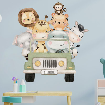 Personalised Safari Jeep Wall Sticker