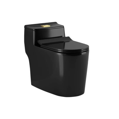 Black Dual Flush Silent Anti-Odor Toilet  (Seat Included)