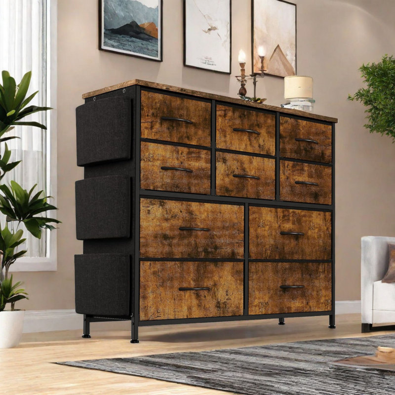 Procora 99cm W 10 - Drawer Chest of Drawers, Brown