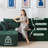 Boneless 101" Corduroy Bean Bag Sofa Boneless Cloud Sofa Modular L Sectional Sofa-1712938313