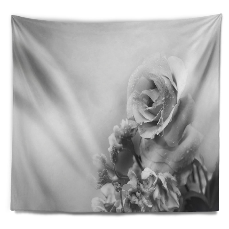 Tapisserie florale rose au printemps, H 78 po x l 92 po