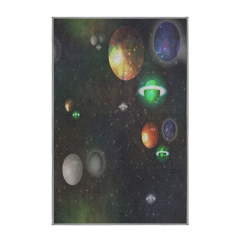 Vert/bleu/noir/Tapis décoratif, Rectangle 5 pi x 8 pi
