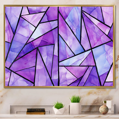 Mauve et bleu - art mural géométrique