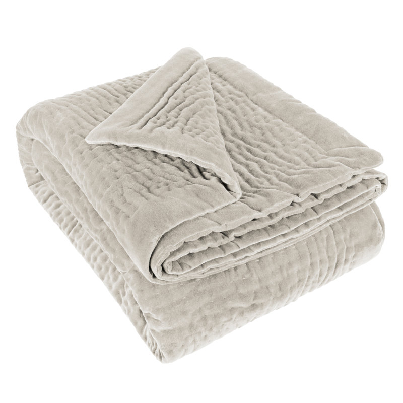 Haze Quilted Throw Blanket, Beige