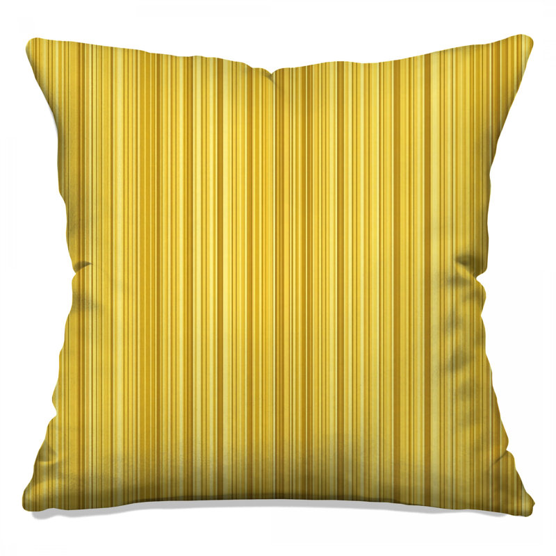 Coussins décoratifs dorés à rayures verticales, 16 x 16 inches