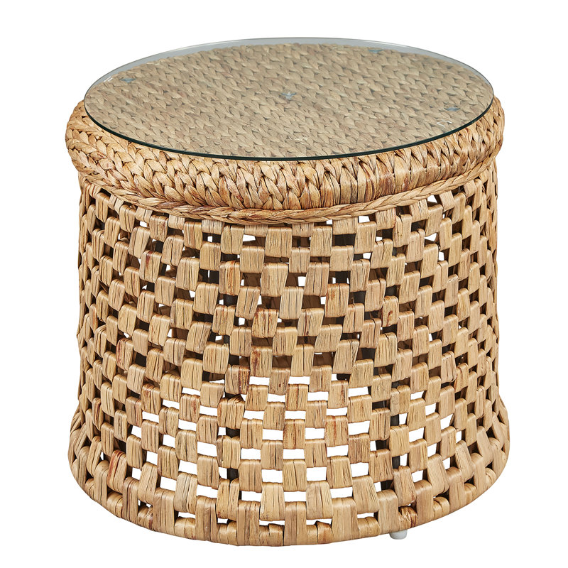 Malacca Glass End Table
