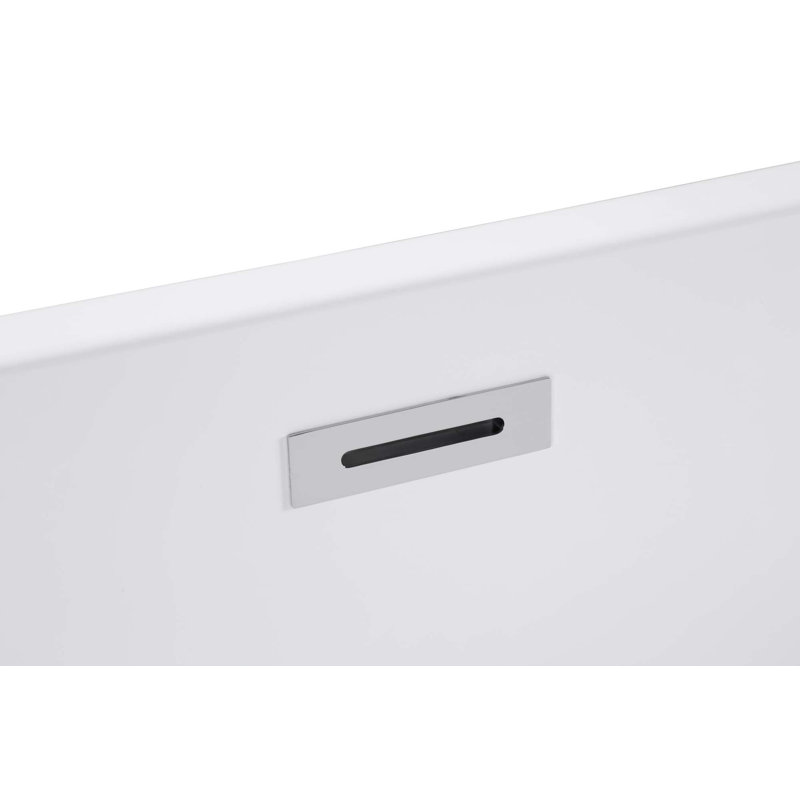 Baignoire autoportante en acrylique avec trop-plein et bonde escamotable en chrome, certifiée Cupc