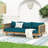 3 Seater Patio Sofa Daybed With Rattan Arms-640831820