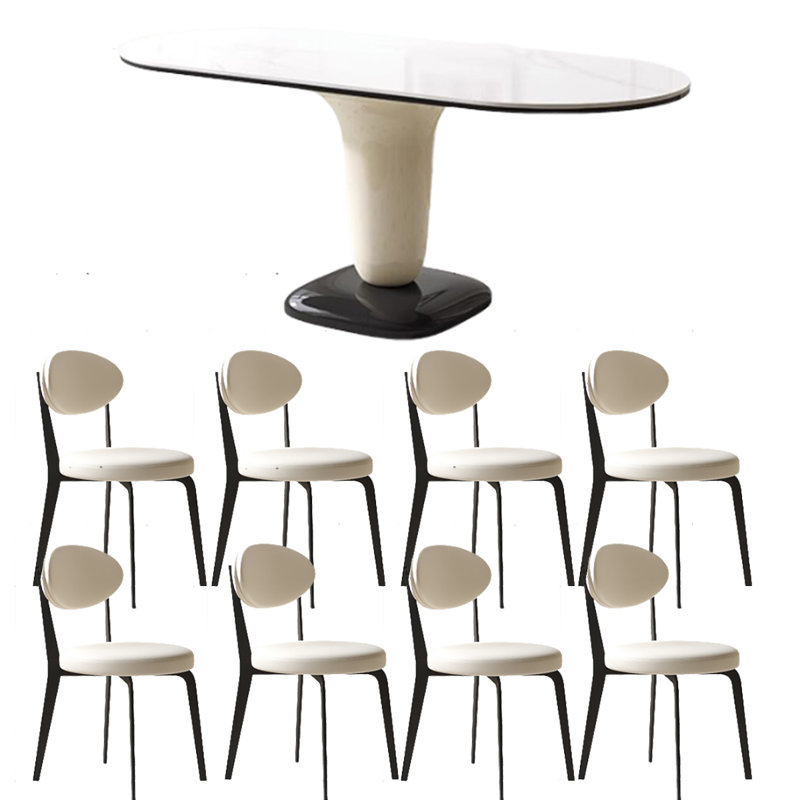 Ensemble de table de salle à manger ovale crème L 70,9 po x l 31,5 po Creamy Hues