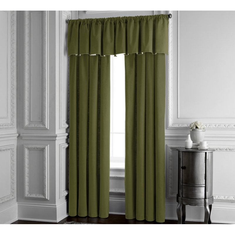 Alia Velvet Solid Color Room Darkening Rod Pocket Single Curtain Panel, 50" W x 108" L, Aloe