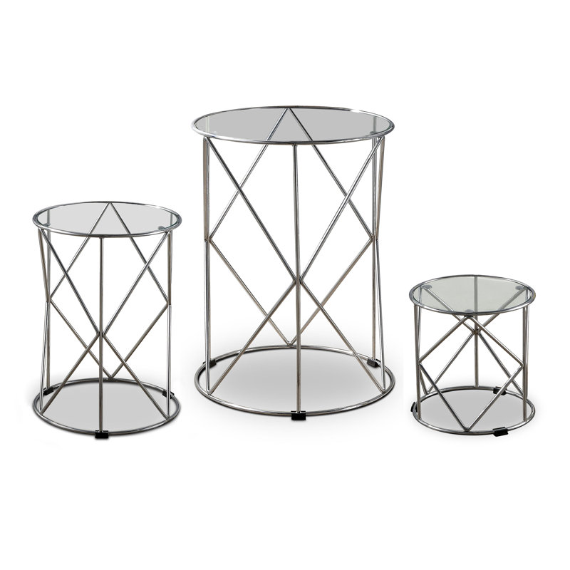 Nereine Glass Top Nesting Tables