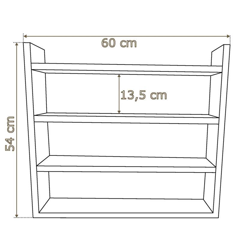 Freestanding Wood Spice Rack, Beige