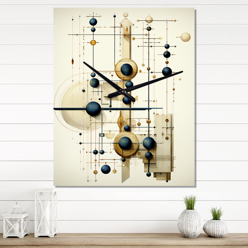 Infinite Poss Possibles Vintage Illustration - horloge murale rétro géométrique moderne, H 28 po x l 12 po x P 1 po