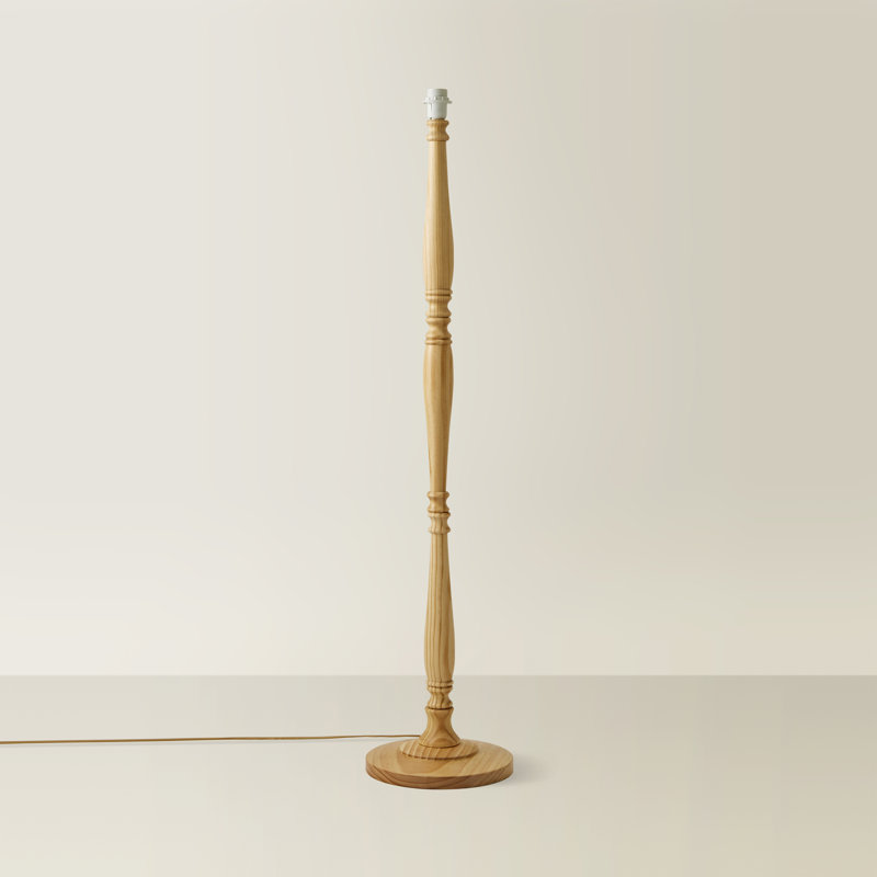 Arialdo 132cm Traditional Floor Lamp, Light Wood