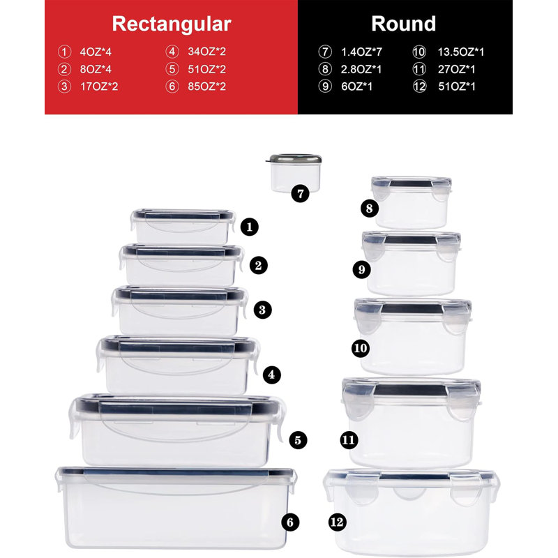 Food Storage - Set of 28 Containers and 28 Lids