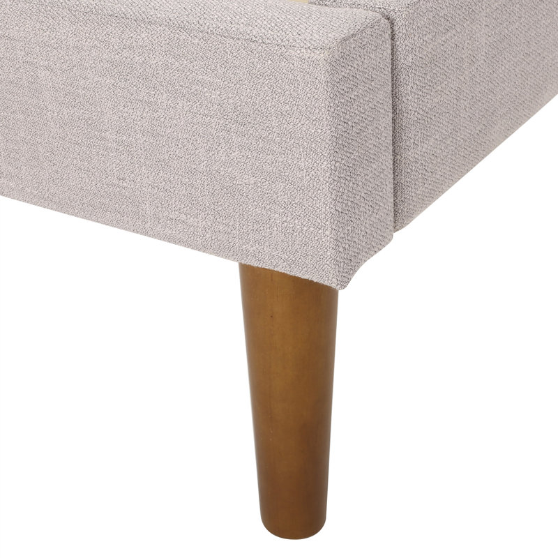 Cleother Upholstered Platform Bed, Full, Light Gray