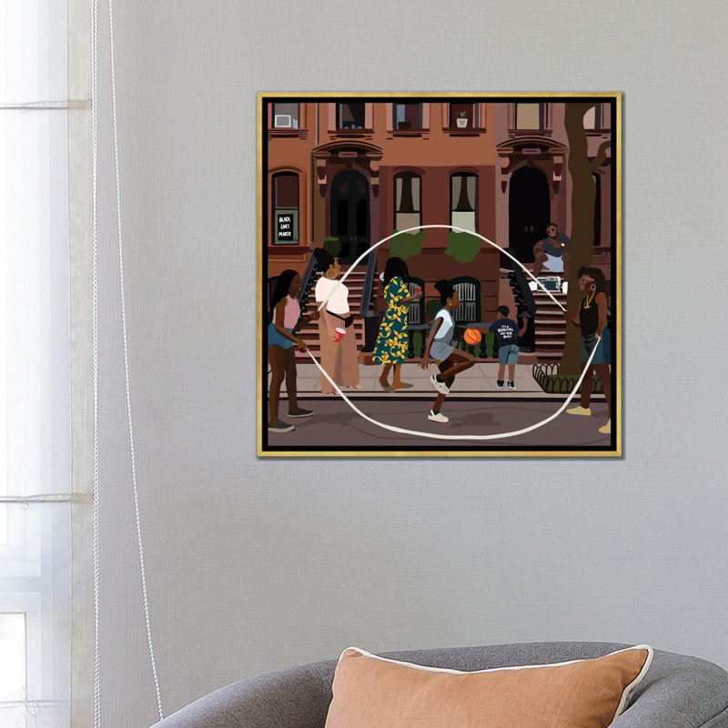 «Juneteenth» par Artpce, reproduction sur toile, H 12 po x l 12 po, Toile avec cadre flottant, Doré