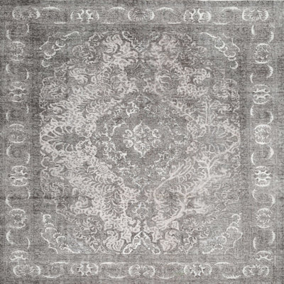 Tapis contemporain gris / blanc