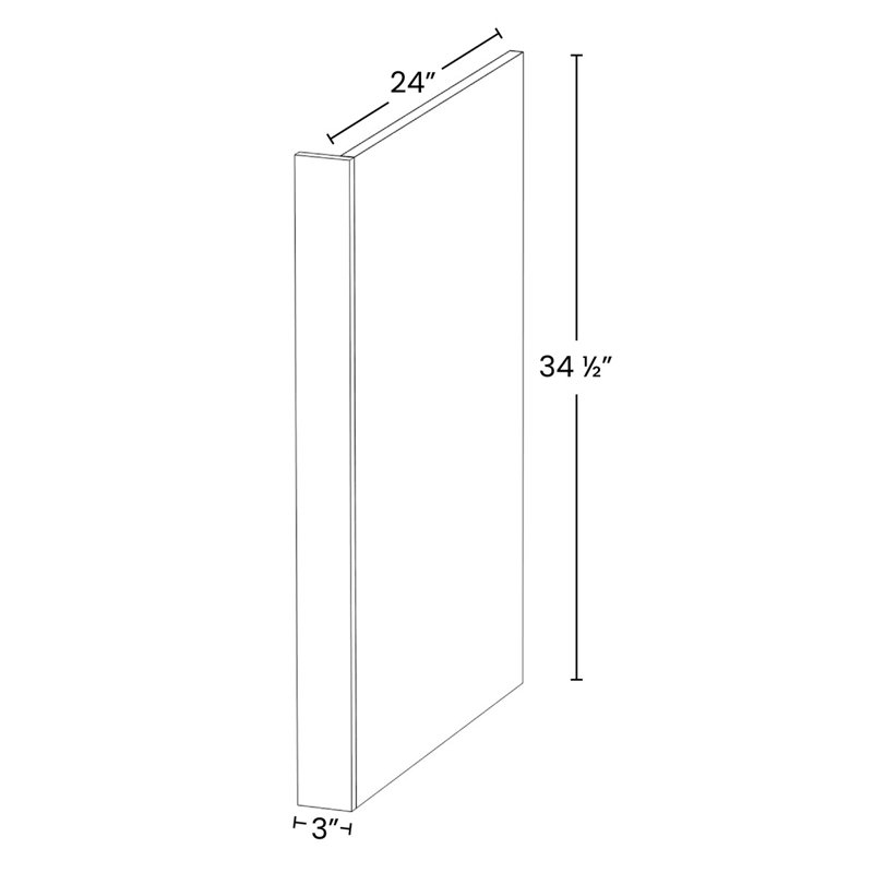 Retour de lave-vaisselle en gris contreplaqué prêt à assembler Kindwood, 34.5" H x 3" W x 24" D, Gris