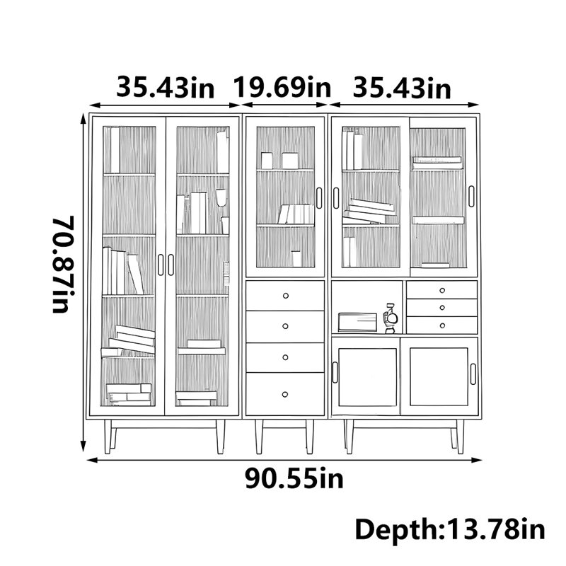 Large capacity storage bookcase