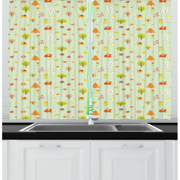 East Urban Home Tailored 55'' W Kitchen Curtain in | Wayfair