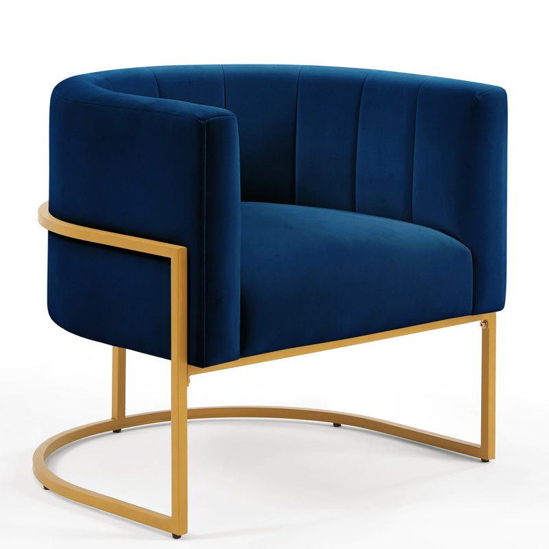 Fauteuil d'appoint confortable en velours de style Mid-Century, parfait pour le salon et les espaces de détente