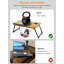Table de lit ajustable avec porte-gobelet pliable, support pour gobelet pour lit, bureau pour ordinateur portable, table de plateau pour ordinateur portable et d'écriture, brun