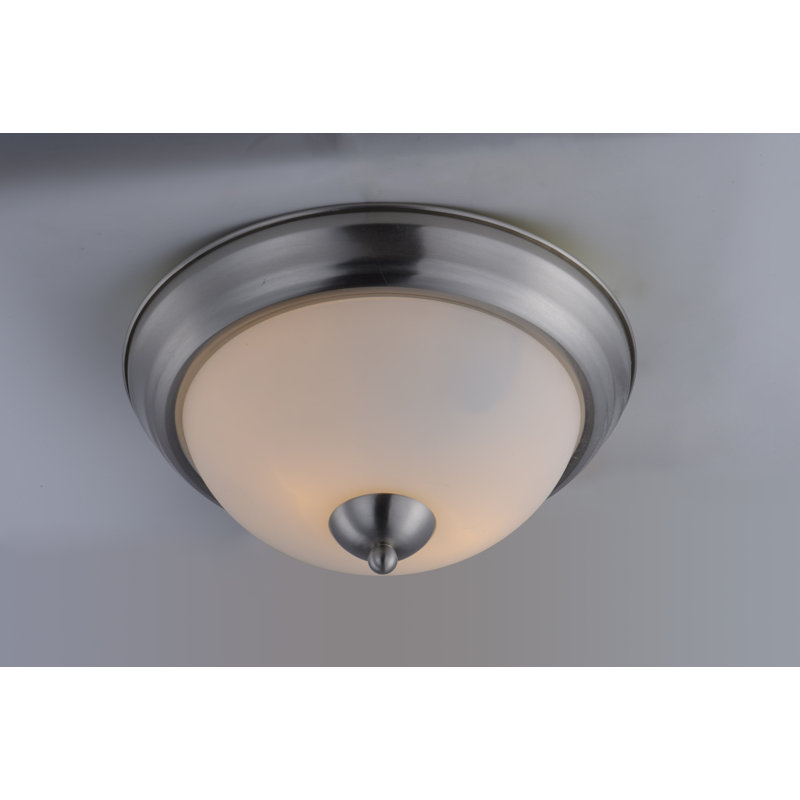 Glass Flush Mount, 5.5" H x 11.25" W x 11.25" D, Satin Nickel