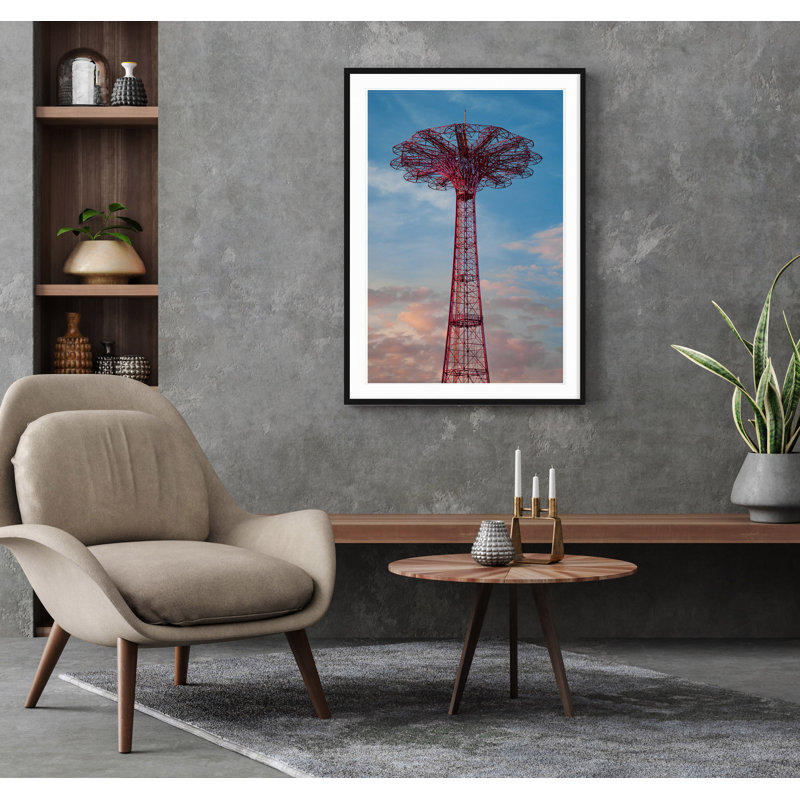 Parachute Drop - Picture Frame Photograph on Paper, 40" H x 28.5" W x 1" D, Black Framed
