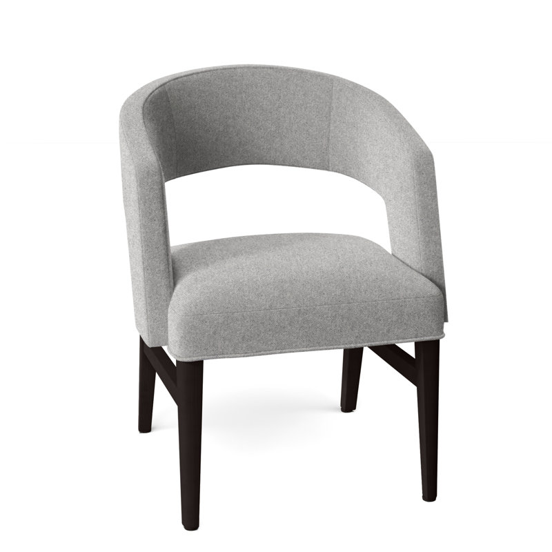Chaise avec accoudoirs Bryant, Espresso, Flanelle Perigold Aspen gris clair