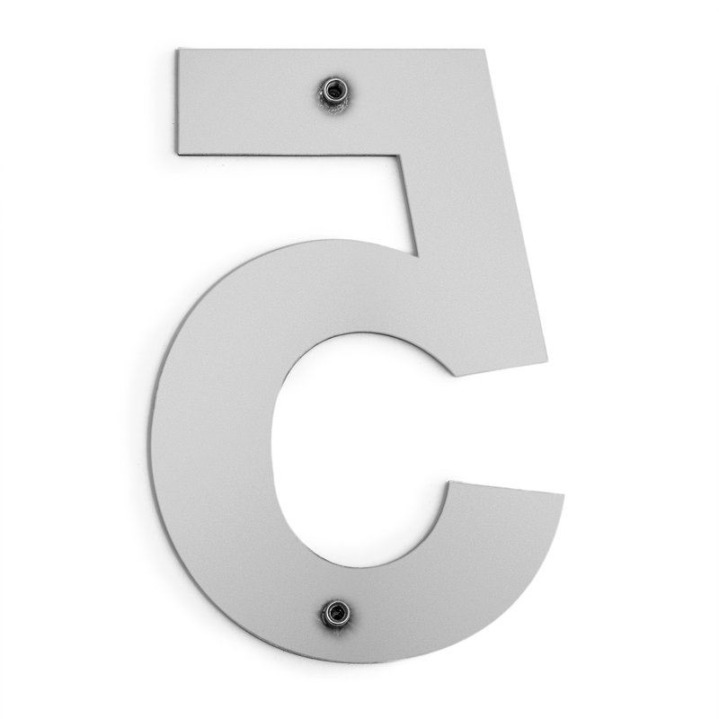 6 in. Floating Mount House Number, Silver, 5