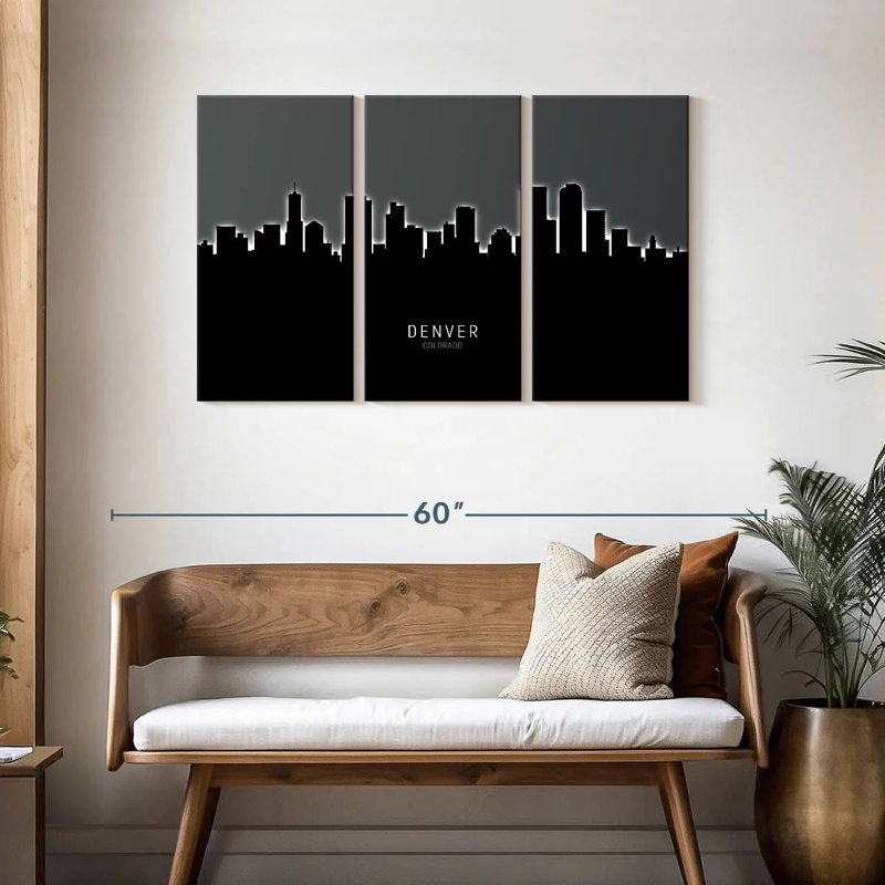Denver Colorado Skyline VI, H 28 po x l 45 po