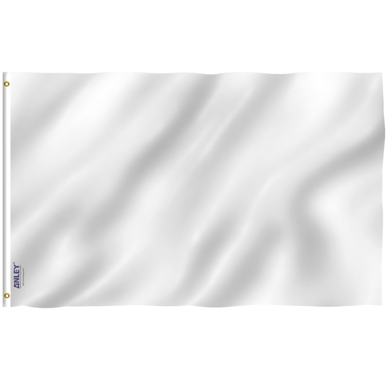 Solid White Polyester Fade Resistant Garden Flag