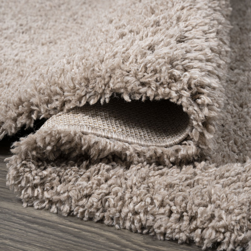Tapis beige à poils longs Anttwan, Tapis de couloir 2 pi x 10 pi