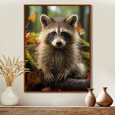 Vibrant Raccoon Portrait III - art mural de raton laveur pour le salon