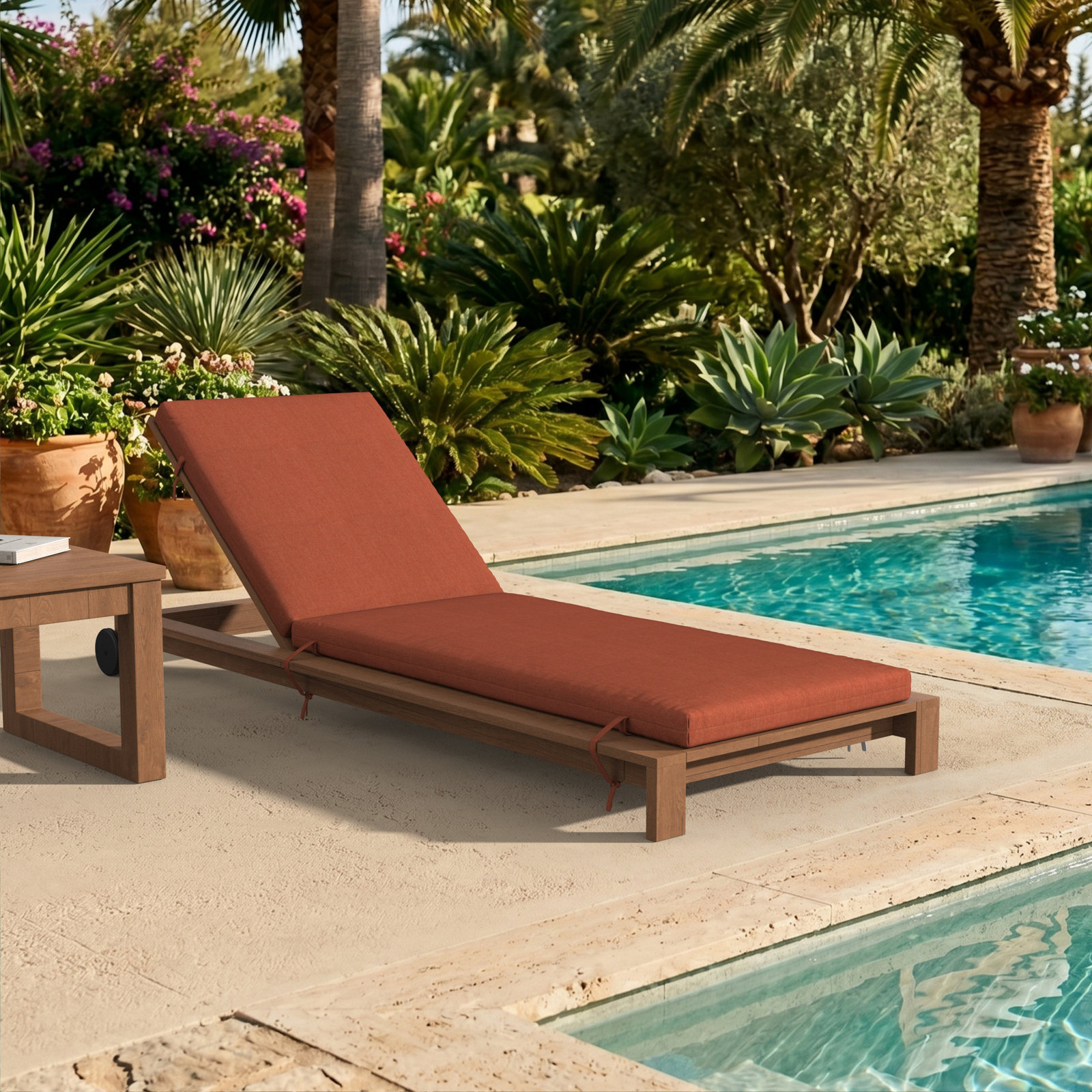 Lani Sunbrella® Seat and Back Cushion, 25" W x 79" D, Sunbrella Play Adobe
