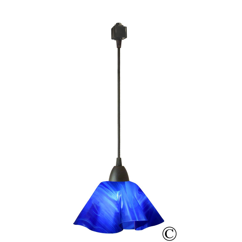 Luminaire suspendu Dale, Grand, Noir, Bleu de cobalt