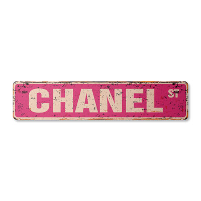 Chanel Street Sign Heavy Duty Plastic 4" X 18"