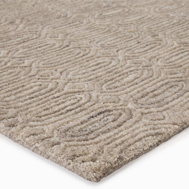Bierce Hand Woven Wool Geometric Area Rug, Rectangle 8' x 11'