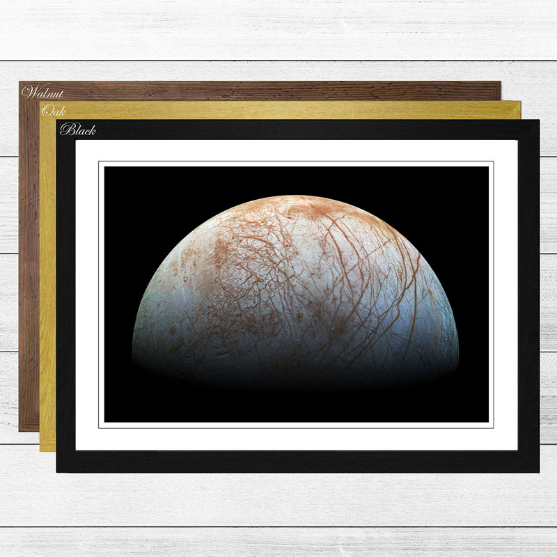 Planet Jupiter Moon Space Framed Photographic - Framed Print, Black