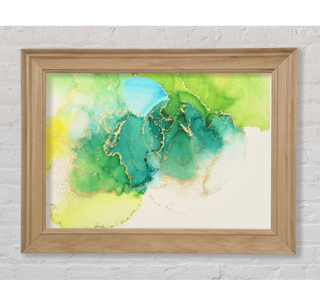 The Green And Blue Gold Wash - Einzelner Bilderrahmen Kunstdrucke