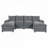 Chenille Sectional Sofa with Adjustable Armrest Pillows-519082990