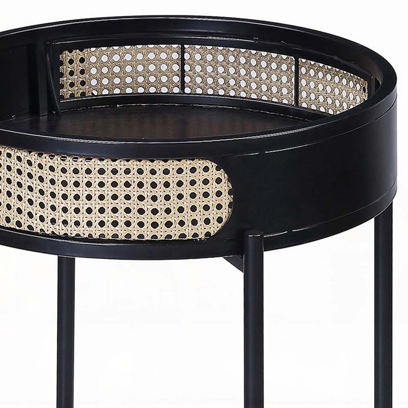 Table de bout noire avec plateau