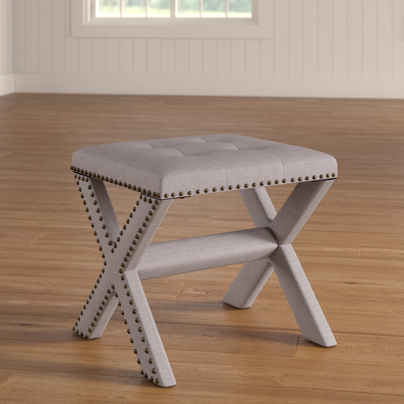 Vanhorne Linen Upholstered Bench, Gray