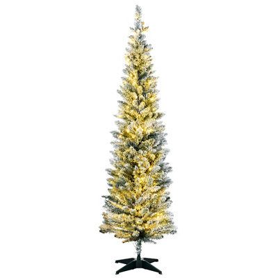5' Tall Pre-Lit Slim Noble Fir Artificial Christmas Tree With 110 Warm White LED Lights And 294 Tips, For Christmas Decoration